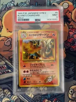 Pokemon Blaine’s CHARIZARD #006 Holo Japanese Gym 2 Challenge PSA 9 Vintage - Image 1
