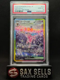 Pokemon Espeon EX PSA 10 SV8a 211/187 Terastal Festival Japanese SAR - Image 1