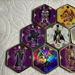Yu-Gi-Oh! Vintage Takahashi Metal Medallions Hexors Coins Tags Lot of 9 Tokens - Image 2