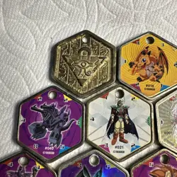 Yu-Gi-Oh! Vintage Takahashi Metal Medallions Hexors Coins Tags Lot of 9 Tokens - Image 4