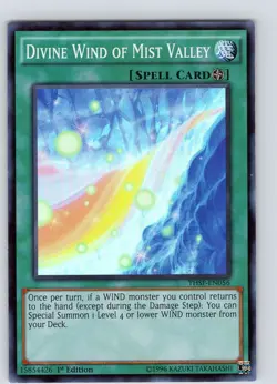 Yu-Gi-Oh TCG Divine Wind Of Mist Valley THSF-EN056 1st Edition Super Rare NM - Image 1