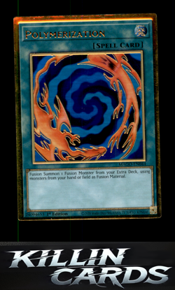 1st Edition Polymerization MAGO-EN044 Premium Gold Rare Maximum Gold YuGiOh Card - Image 1