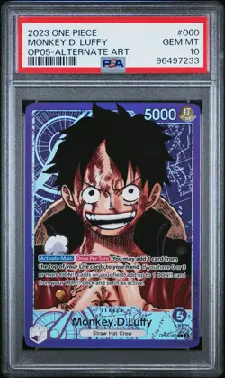 2023 One Piece Monkey D Luffy English Leader Alt Art OP05-060 PSA 10 GEM MT - Image 1
