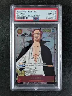 2022 One Piece MANGA SHANKS OP01-120 Romance Dawn Alt. Art SEC Japanese PSA 10 - Image 1