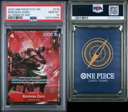PSA 10 2025 One Piece Starter Deck ST21-015 Roronoa Zoro Alternate Art - Image 2