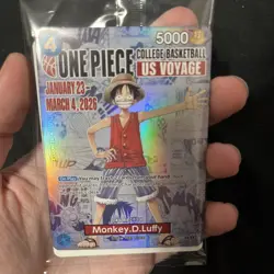 One Piece Monkey.D.Luffy College Basketball Rutgers Card & Poster 1/23 In Hand - Image 1