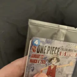 One Piece Monkey.D.Luffy College Basketball Rutgers Card & Poster 1/23 In Hand - Image 4