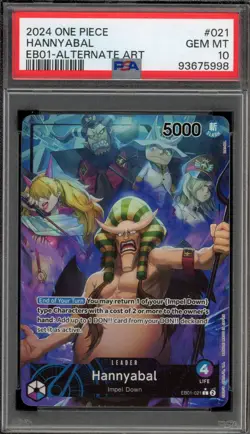 One Piece CCG Hannyabal Alternate Art EB01-021 PSA 10 Gem Mint - Image 1