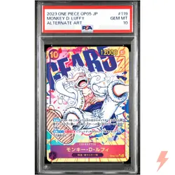 PSA 10 Monkey D. Luffy (Alt Art) OP05-119 SEC - ONE PIECE Japanese 2023 - Image 1