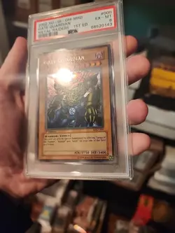 Yugioh Gate Guardian 1st Edition MRD-000 PSA 6 EX MINT Metal Raiders Secret Rare - Image 2