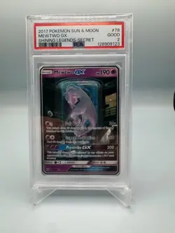 2017 POKEMON SUN & MOON SHINING LEGENDS SECRET #78 MEWTWO GX PSA 2 - Image 1