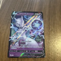 Pokemon Mewtwo v Holo Ultra Rare TCG Card 030/078 Pokemon Go Full Art NM - Image 1