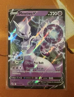 Pokemon Mewtwo v Holo Ultra Rare TCG Card 030/078 Pokemon Go Full Art NM - Image 1