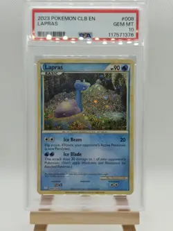 Pokemon 2023 CLB Trading Card Game Lapras Classic #008 PSA 10 - Image 1