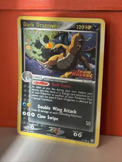 Pokemon TCG Stamped Dark Dragonite 15/109 Holo Ex Team Rocket MP/HP- SWIRL - Image 1