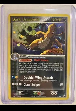 Pokemon TCG Stamped Dark Dragonite 15/109 Holo Ex Team Rocket MP/HP- SWIRL - Image 2