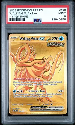2025 POKEMON PRE EN-PRISMATIC EVOLUTIONS HYPER RARE #178 WALKING WAKE EX PSA 9 - Image 1