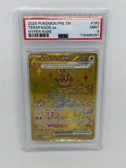 2025 POKEMON PRE EN-PRISMATIC EVOLUTIONS HYPER RARE #180 TERAPAGOS EX PSA 9 - Image 1