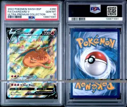 2022 POKEMON SWSH BLACK STAR PROMO #260 FULL ART/CHARIZARD V PSA 10 - Image 3