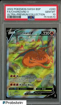 2022 POKEMON SWSH BLACK STAR PROMO #260 FULL ART/CHARIZARD V PSA 10 GEM MINT - Image 1