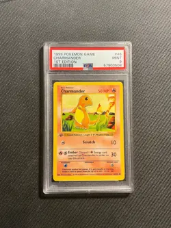 PSA 9 Charmander Pokemon Card 1st Edition Base Shadowless - Image 1