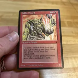 Magic the Gathering Goblin Wizard Card, EX/NM Condition, the Dark Series - Image 1
