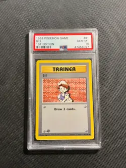 PSA 10 Bill Pokemon Card 1st Edition Base Shadowless - Image 1