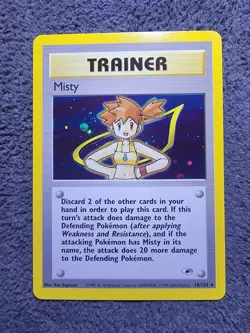 NM/LP Misty Holo Trainer 18/132 - Gym Heroes - WOTC Vintage Pokemon Card - Image 1