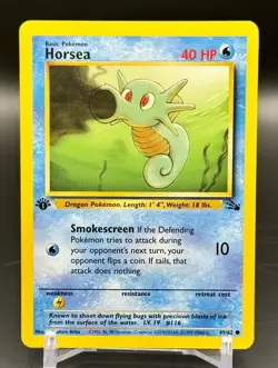 Pokemon TCG Horsea Fossil 49/62 Regular 1st Edition Common Vintage Card - Image 1