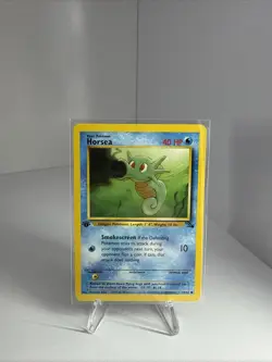 Pokemon TCG Horsea Fossil 49 1st Edition Common Card Near Mint NM Vintage - Image 1