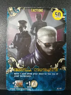 Resident Evil Deck Building Game Replacement Action Card Umbrella Corporation DB - Image 1