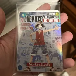 One Piece Monkey D. Luffy US College Basketball Card Rutgers In Hand Ships now - Image 1