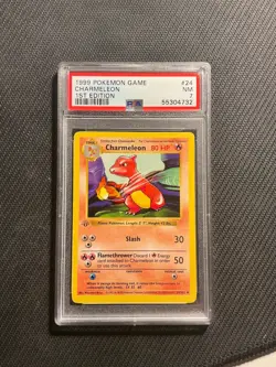 PSA 7 Charmeleon Pokemon Card 1st Edition Base Shadowless - Image 1