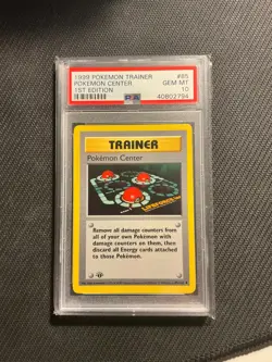 PSA 10 Pokemon Center Pokemon Card 1st Edition Base Shadowless - Image 1