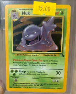 Pokemon TCG Muk - Fossil HOLO RARE Pokemon Card 13/62 Excellent Condition - Image 1