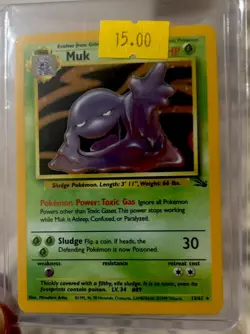 Pokemon TCG Muk - Fossil HOLO RARE Pokemon Card 13/62 Excellent Condition - Image 2