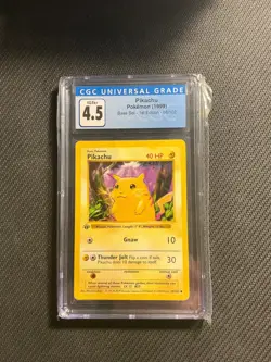 CGC 4.5 Pikachu Pokemon Card 1st Edition Base Shadowless - Image 1
