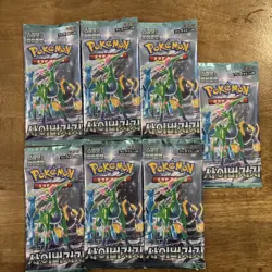 7x Pack Pokemon Cyber Judge TCG Korean Booster Pack Set Card Sealed Cards sv5M - Image 1