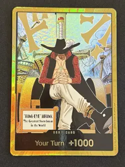 DON!! Card Gold Frame Mihawk OP14 ONE PIECE Seven Warlords of the Azure Ocean NM - Image 1