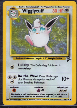 Pokemon TCG Wigglytuff Base Set 2 Holo Unlimited Rare Card 19/130 - Image 1