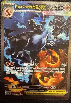 Mega Charizard x Ex #125 Pokemon Phantasmal Flames. NM/M Never Played with Card - Image 1