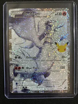 Pokemon TCG Reshiram Full Art 25th Anniversary Celebrations Card 113/114 #1 - Image 1