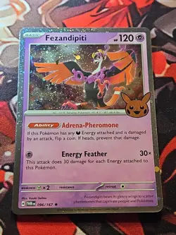 Fezandipiti (Cosmos Holo) W/ Swirl 096/167 Trick or Trade 2024 Stamped Card NM - Image 1