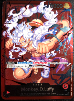Monkey.D.Luffy ST21-001 ONE PIECE Tcg Card Game NM RED Leader - Image 2