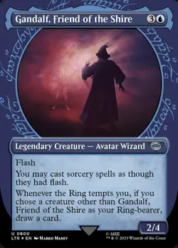 1x Lightly Played, English Gandalf, Friend of the Shire - Surge Foil - Showcase - Image 1