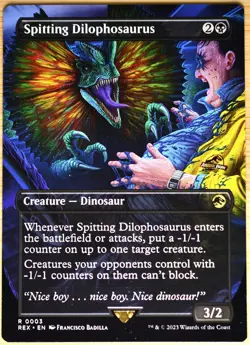 Spitting Dilophosaurus (Borderless) - Universes Beyond: Jurassic World, #0003 - Image 1