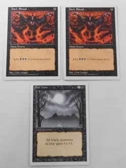 Bad Moon & Dark Ritual x2 Revised 5th Edition Magic the Gathering TCG Mtg - Image 1