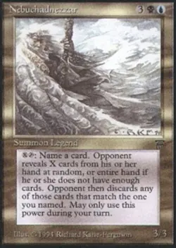 Heavy Play, English MTG Regular Nebuchadnezzar Legends Magic the Gathering - Image 1