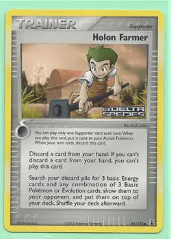 2005 HOLON FARMER 91/113 Ex DELTA SPECIES POKEMON - REVERSE HOLO- STAMPED- NM/M - Image 1
