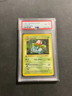 PSA 8 Ivysaur Pokemon Card 1st Edition Base Shadowless - Image 1